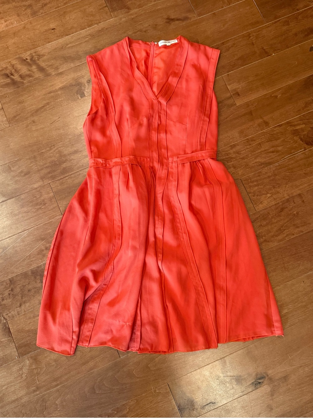 Altar'd State Coral-Red Sleeveless V-Neck Mini Dress